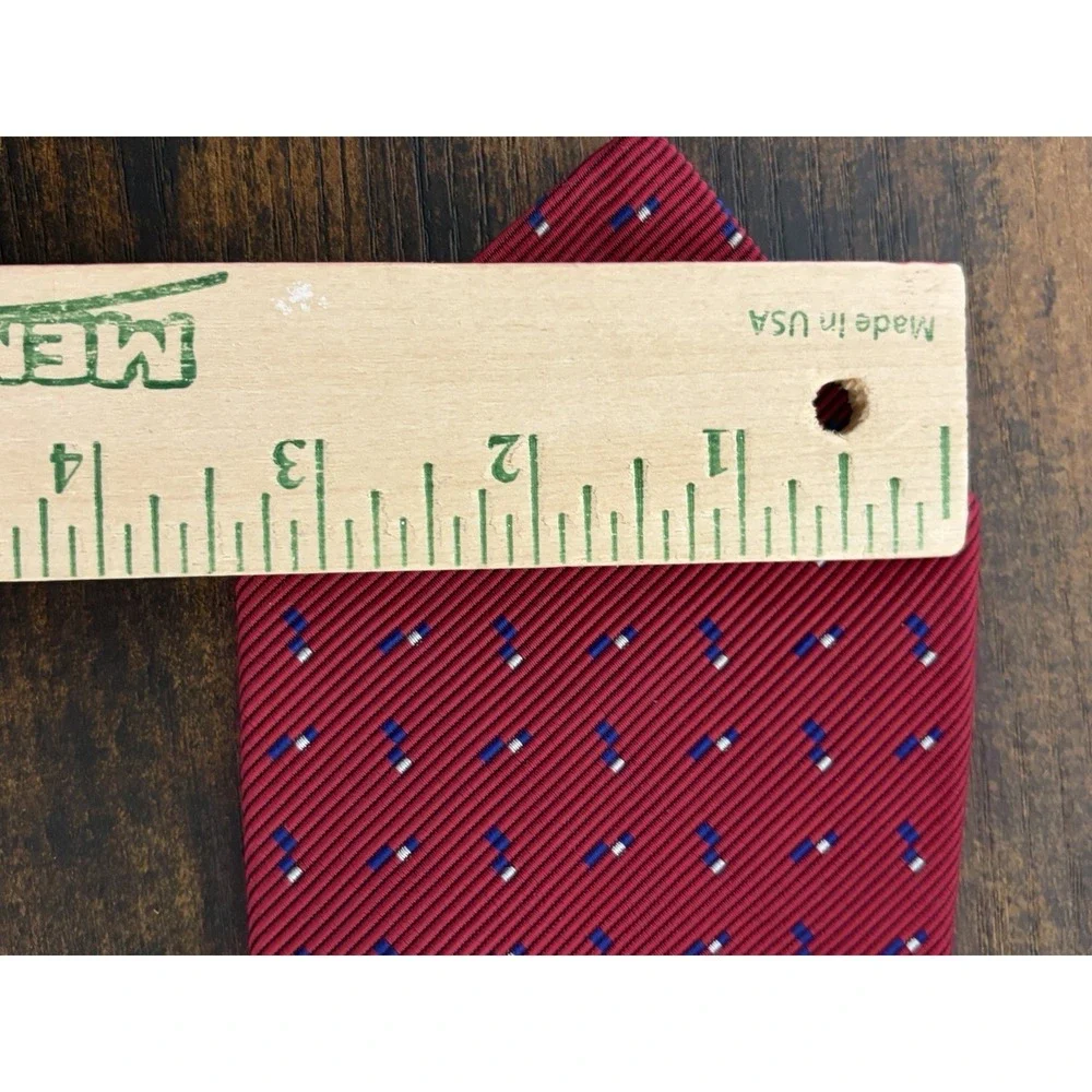 Lauren Ralph Lauren Tie Silk Blend USA Made Red‎ Geometric Preppy Vintage 58